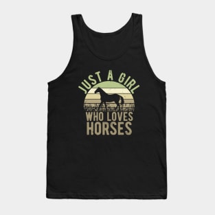 Just A Girl Who Loves Horses for Horse Lovers Gift Tank Top